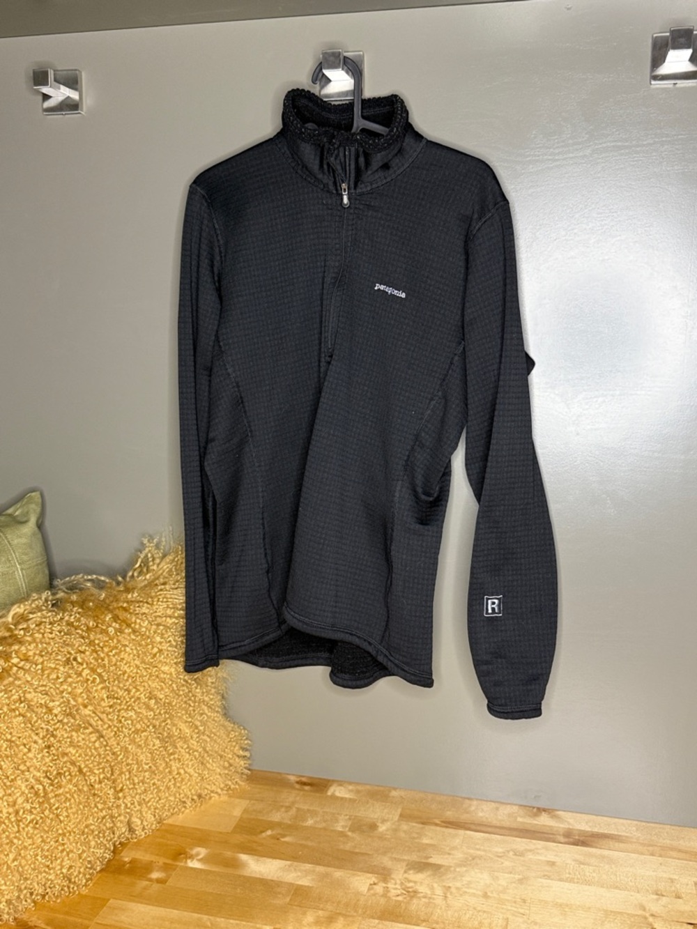 Patagonia Black Waffle-Knit Quarter-Zip Pullover